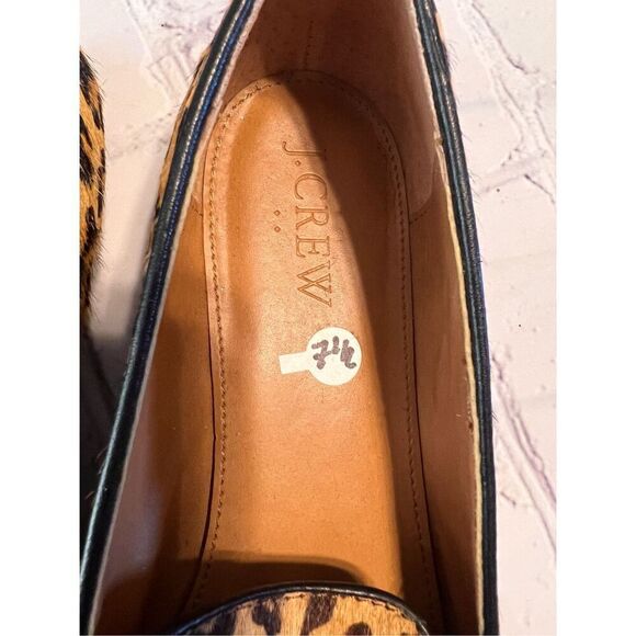 J. Crew 7.5 Calf Hair Penny Loafers Animal Print Cheetah Leopard Closet Staple - Picture 11 of 11
